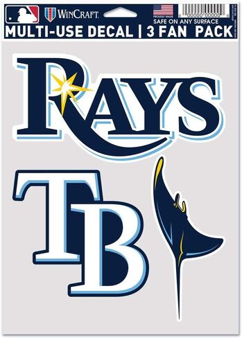 ملصق MLB Tampa Bay Rays متعدد الاستخدامات، 3 عبوات، ألوان الفريق، مقاس واحد in Saudi Arabia