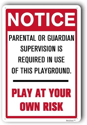 Playground Safety Sign,Playground Security Sign,Playground Rules Sign, "Parental Guardian Playground", 12"x16" Aluminum Sign in Saudi Arabia