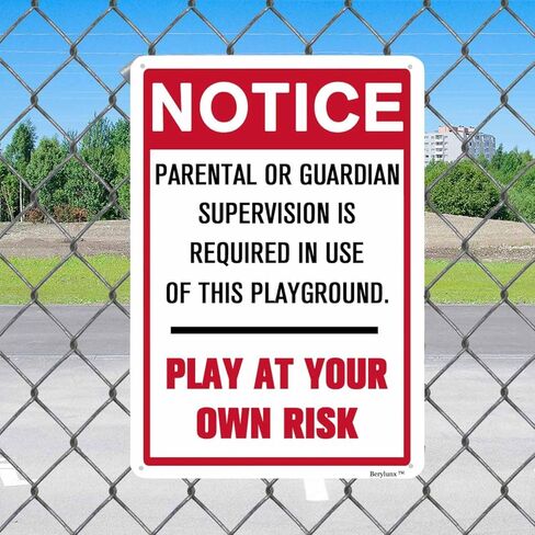 Playground Safety Sign,Playground Security Sign,Playground Rules Sign, "Parental Guardian Playground", 12"x16" Aluminum Sign in Saudi Arabia