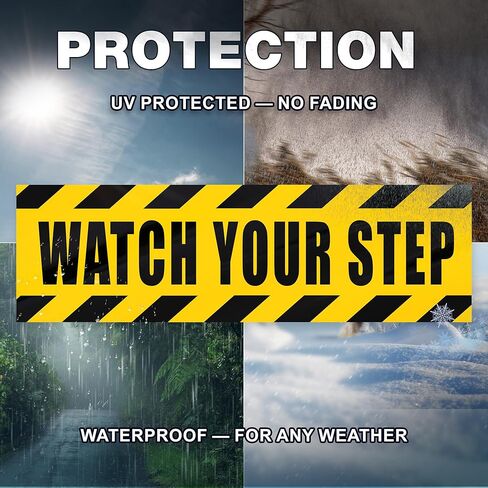 ملصق Watch Your Step، شارات أرضية أمان صفراء عاكسة مقاس 10 × 3 بوصة، علامة تحذير ذاتية اللصق مقاومة للماء للخطوات، 3 عبوات in Saudi Arabia