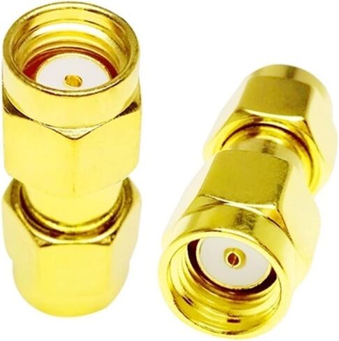 Gold Tone RP SMA Male to RP S M A Male Plug Connector RF Coaxial Adapter Gold-Plated Converter 5Pcs in Kuwait