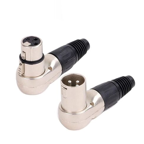 X L R Connector Audio Plug Microphone Plug 3pin Male Female Speaker Metal Right Angle Multi-Directional Wire Connector 10Pcs(D1036M Black) in Saudi Arabia
