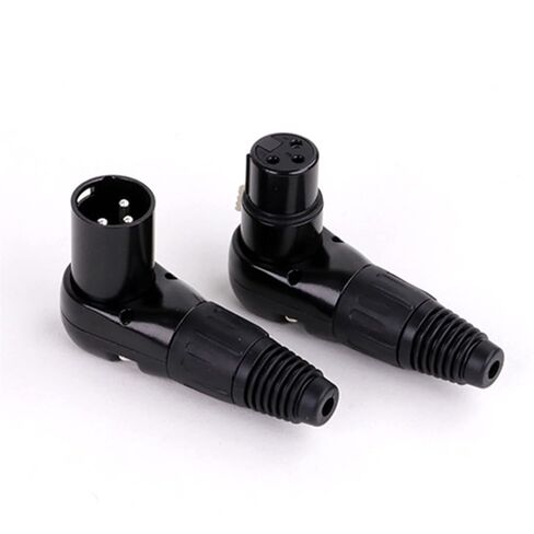 X L R Connector Audio Plug Microphone Plug 3pin Male Female Speaker Metal Right Angle Multi-Directional Wire Connector 10Pcs(D1036M Black) in Saudi Arabia