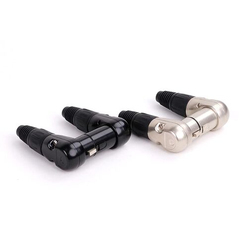 X L R Connector Audio Plug Microphone Plug 3pin Male Female Speaker Metal Right Angle Multi-Directional Wire Connector 10Pcs(D1036M Black) in Saudi Arabia