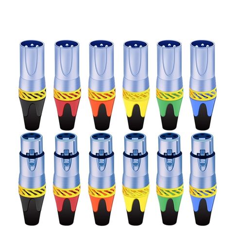 10sets 3Pins XLR Connector Microphone MIC Male Plug&Female Jack Adapter 6 Colors Available Cable Terminal Soldering(10xM 10xF-Red) in Kuwait