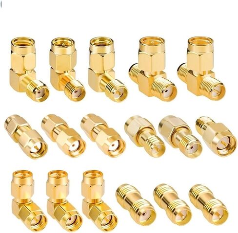 S M A to SMA Male Female Gold Plated S M A to S M A Male R P S M A Connector RF Adapter Straight Bent L/T Type 1Pcs(C20081) in Kuwait