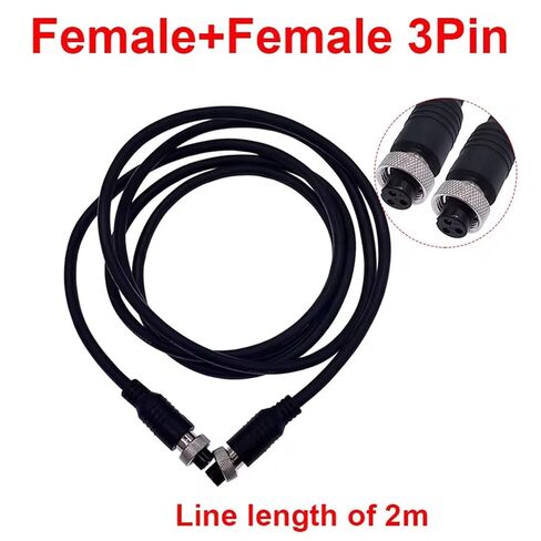 Luchtvaart Mannelijke/Vrouwelijke Verlengen Kabel M12 Video En Audio Connector Voor CCTV Camera 1Pcs(3Pin Female Female) in Saudi Arabia