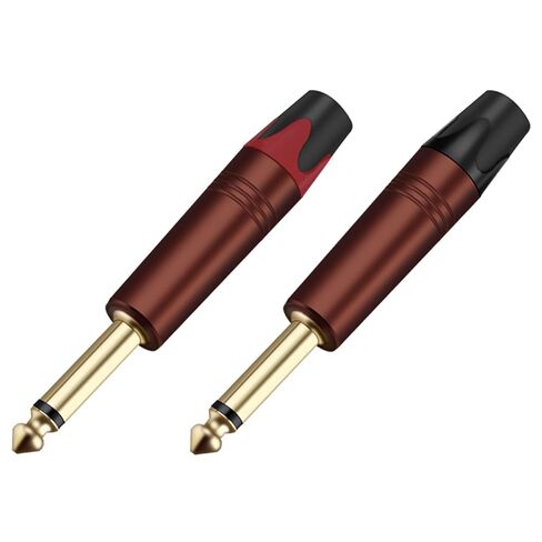 100Pcs/lot Mono/Stereo 6.35mm Male Plug Wire Connector Microphone MIC 6.3MM Plug Audio Connector(50xBlack 50xRed-07) in Kuwait