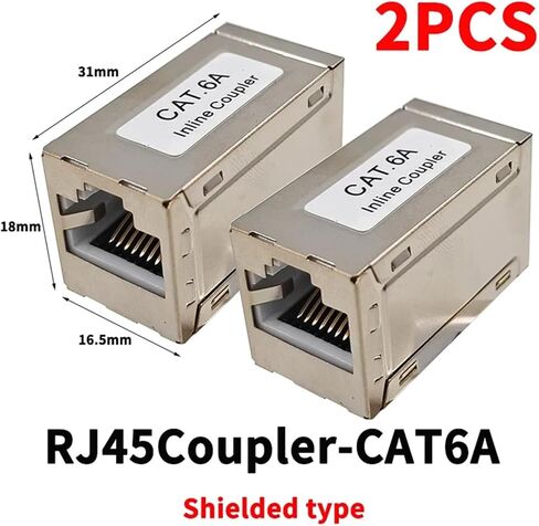 2 قطعة RJ45 مقرنة إيثرنت موسع محمية نوع أنثى للموصل in Kuwait