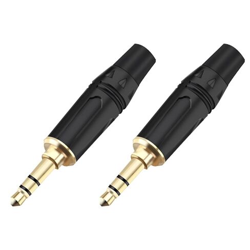 2PCS 3 Poles Stereo 3.5MM Jack Male Plug Connector Soldering Wire Connector 3 Pin 3.5MM Plug Headset Earphone DIY(1xBlack 1xRed) in Saudi Arabia