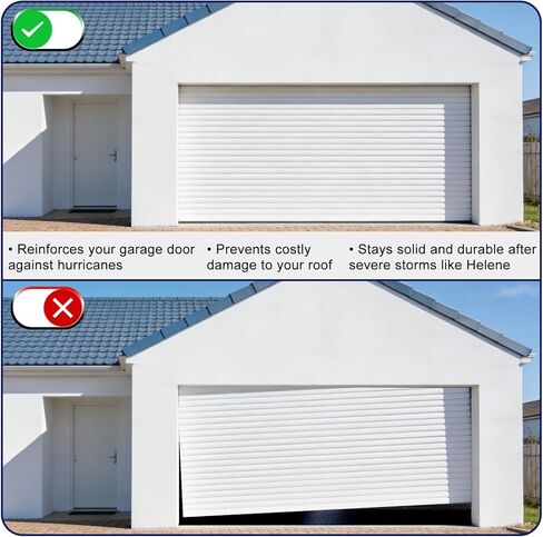 16FT Garage Door Strut, 4 PC 4 FT Garage Door Hurricane Brace Kit with 3 PC 2 FT Garage Door Reinforcement Connector & 58 Mounting Screws, Pre-drilled Universal Brackets for DIY in Saudi Arabia