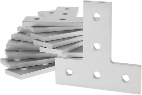 8020, 4080, 10 Series, Aluminum 5 Hole T Flat Plate Bracket Straight Mounting Connector Bracket for 80/20 T-Slot Extruded Aluminum Extrusion (Clear Anodize, 10) in Saudi Arabia
