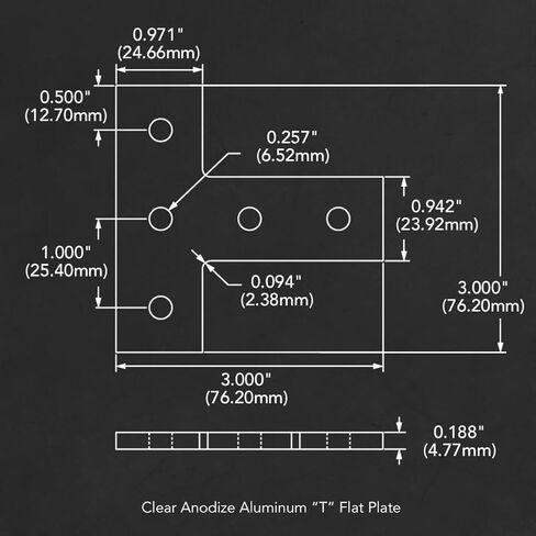 8020, 4080, 10 Series, Aluminum 5 Hole T Flat Plate Bracket Straight Mounting Connector Bracket for 80/20 T-Slot Extruded Aluminum Extrusion (Clear Anodize, 10) in Saudi Arabia
