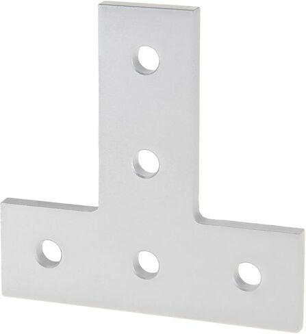 8020, 4080, 10 Series, Aluminum 5 Hole T Flat Plate Bracket Straight Mounting Connector Bracket for 80/20 T-Slot Extruded Aluminum Extrusion (Clear Anodize, 10) in Saudi Arabia