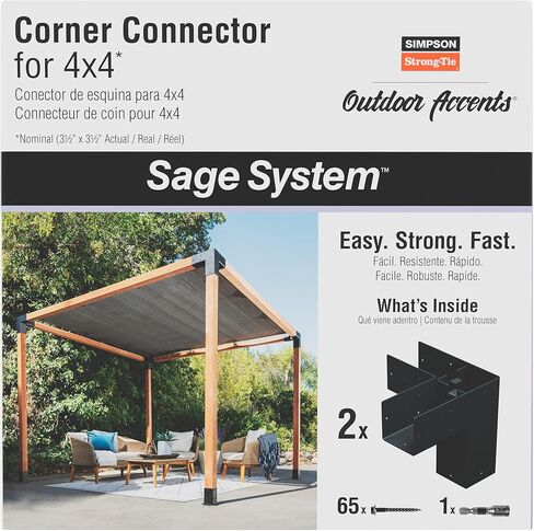 Simpson Strong-Tie SAGE-C44-KT2 - Sage System Black Powder-Coated Corner Connector (2ct) in Saudi Arabia