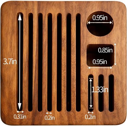 Acacia Wood Universal Knife Block, Countertop Knife Holder Organizer with Scissors & Sharpening Rod Slots, Space Saving Storage without Knives in Saudi Arabia