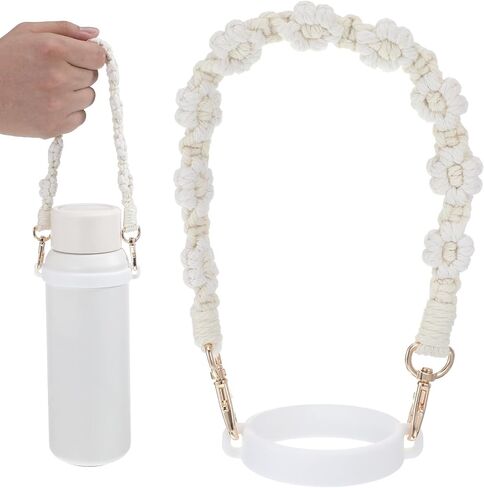 Paracord Handle for Water Bottle, Handmade Woven Flower Carrying Strap, Paracord Water Bottle Handle Tumbler Carrier Fits Most 8-40 Oz Tumblers Women Valentine's Day Gifts in Saudi Arabia