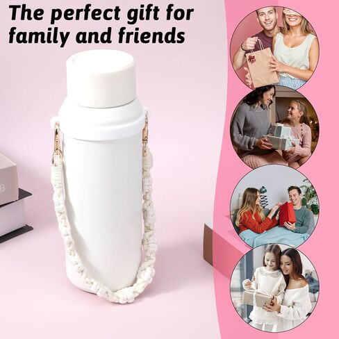 Paracord Handle for Water Bottle, Handmade Woven Flower Carrying Strap, Paracord Water Bottle Handle Tumbler Carrier Fits Most 8-40 Oz Tumblers Women Valentine's Day Gifts in Saudi Arabia
