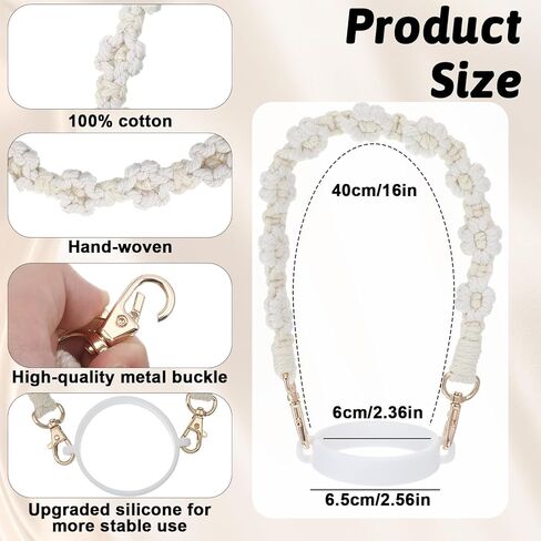 Paracord Handle for Water Bottle, Handmade Woven Flower Carrying Strap, Paracord Water Bottle Handle Tumbler Carrier Fits Most 8-40 Oz Tumblers Women Valentine's Day Gifts in Saudi Arabia