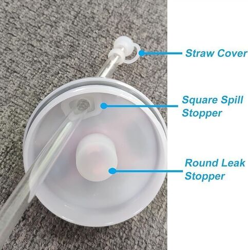 6pcs Silicone Spill Proof Silicone Accessory Set for Stanley Cups Accessories 40 Oz- Includes Straw Covers, Round and Square Leak Stoppers for Water Bottle Stanley Cups Accessories in Saudi Arabia