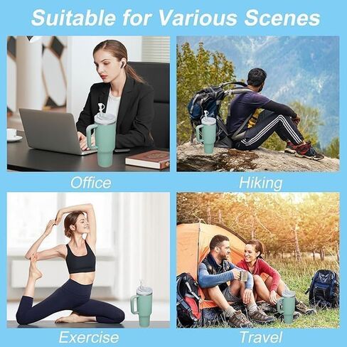 6pcs Silicone Spill Proof Silicone Accessory Set for Stanley Cups Accessories 40 Oz- Includes Straw Covers, Round and Square Leak Stoppers for Water Bottle Stanley Cups Accessories in Saudi Arabia