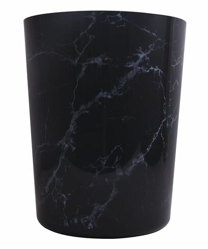Bathroom Trash Can, 5 Gallon Marble Plastic Garbage Bucket Bin with No Lid, Black in Saudi Arabia