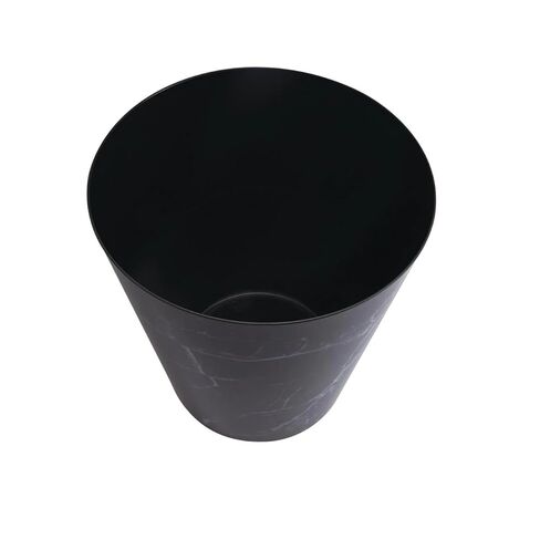 Bathroom Trash Can, 5 Gallon Marble Plastic Garbage Bucket Bin with No Lid, Black in Saudi Arabia