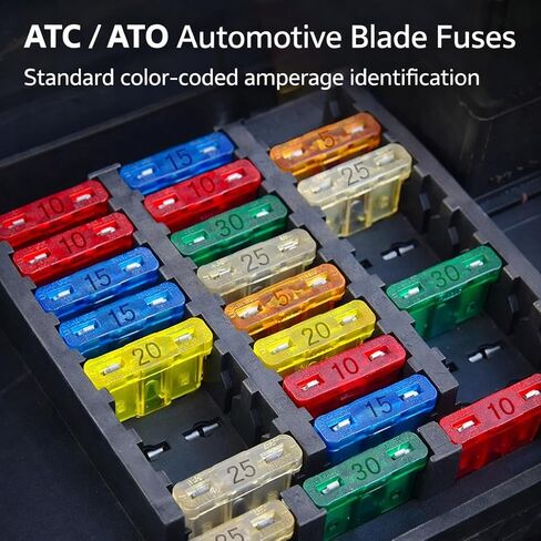 MGI SpeedWare 100 حزمة من الصمامات الذكية المتوهجة LED القياسية - صمامات السيارات ATC/ATO مع مؤشر الصمامات المنفوخة للسيارات والشاحنات والبحرية وأنظمة RV 12 فولت (30 أمبير) in Kuwait