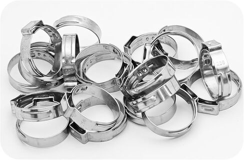 50PCS 1 Inch PEX Cinch Clamps, 304 Stainless Steel Crimp Rings for PEX Pipe Tubing Connections, Pinch Clamp Fittings for Plumbing Systems (22.4mm-25.6mm) in Saudi Arabia