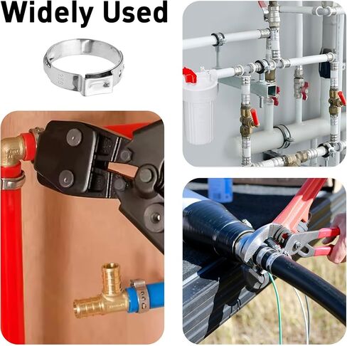 50PCS 1 Inch PEX Cinch Clamps, 304 Stainless Steel Crimp Rings for PEX Pipe Tubing Connections, Pinch Clamp Fittings for Plumbing Systems (22.4mm-25.6mm) in Saudi Arabia