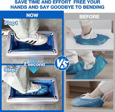 Shoe Cover Dispenser Containing 200pcs Shoe Covers Disposable Non Slip High Quality Automatic Shoe Cover Machine with Disposable Shoe Covers for Indoors for Most Occasion and Shoes Size in Saudi Arabia