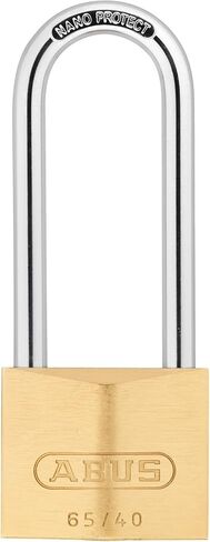 ABUS 65/40HB63 Long Shackle Solid Brass Padlock with 2 Keys for Outdoor, School, Gym, 1 57/64in (50mm) Wide, Keyed Different in Saudi Arabia