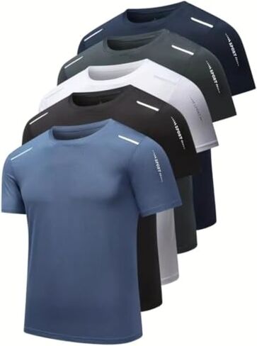 Quick Dry Ice Silk Athletic T-Shirts for Men, Athletic Short Sleeve Moisture Wicking Tee for Running,Training (1 Piece) in Saudi Arabia