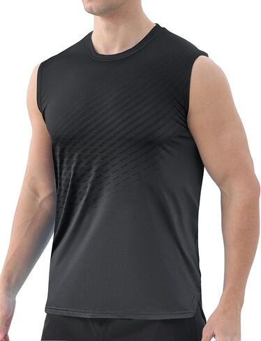Mens Workout Tank Tops Quick-Dry Sleeveless Muscle Shirts for Gym Running UPF50+ Summer Swim Shirt for Men in Saudi Arabia