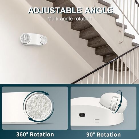 4PK LED Emergency Lights, Commercial Emergency Lighting for Business, Power Outages, Offices, with Backup Battery (90 Minutes), Wall Mount, Hard Wired, 120-277V, Fire Resistant (94V-0) UL White in Saudi Arabia