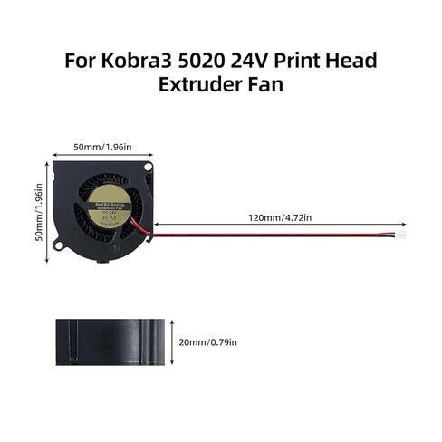 FYSETC Replacement Extruder Fan for Anycubiic Kobra3: 2Pcs Print Model Cooling Blower Fan 50 * 50 * 20 mm 24V with Connect Cable for 3D Printer K3C Kobra 3 Combo Print Head in Saudi Arabia