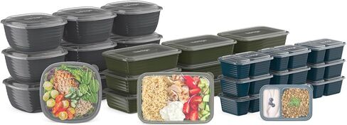 Bentgo Prep 60-Piece Variety Meal Prep Kit - Reusable PFAS & BPA-Free Food Containers 1-Compartment Trays, Prep Bowls, & Snack Boxes - Microwave, Freezer, & Dishwasher Safe (Floral Pastels) in Saudi Arabia