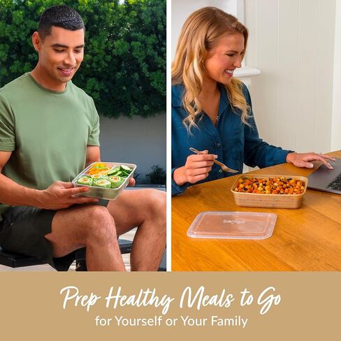 Bentgo Prep 60-Piece Meal Prep Kit - Reusable PFAS & BPA-Free Food Containers, 1-Compartment, 2-Compartment, & 3-Compartments - Microwave, Freezer, & Dishwasher Safe (Gleam Metallics) in Saudi Arabia