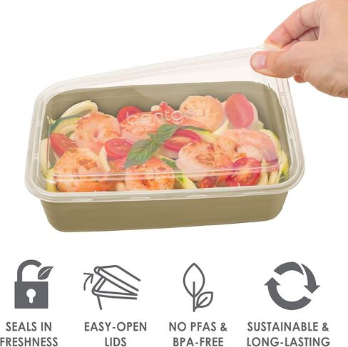 Bentgo Prep 60-Piece Meal Prep Kit - Reusable PFAS & BPA-Free Food Containers, 1-Compartment, 2-Compartment, & 3-Compartments - Microwave, Freezer, & Dishwasher Safe (Gleam Metallics) in Saudi Arabia