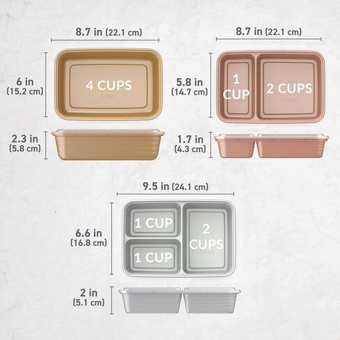 Bentgo Prep 60-Piece Meal Prep Kit - Reusable PFAS & BPA-Free Food Containers, 1-Compartment, 2-Compartment, & 3-Compartments - Microwave, Freezer, & Dishwasher Safe (Gleam Metallics) in Saudi Arabia
