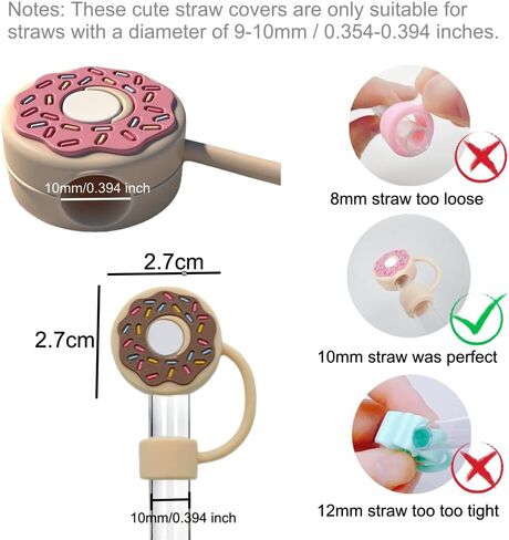 Straw Cover for Stanley Cup 10mm 0.4in Donut Shape Silicone Straw Topper for Stanley Tumbler 30Oz&40Oz in Saudi Arabia