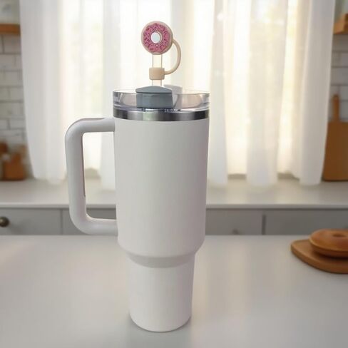 Straw Cover for Stanley Cup 10mm 0.4in Donut Shape Silicone Straw Topper for Stanley Tumbler 30Oz&40Oz in Saudi Arabia