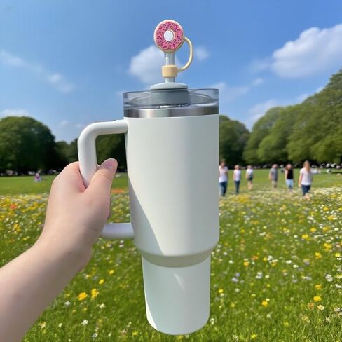 Straw Cover for Stanley Cup 10mm 0.4in Donut Shape Silicone Straw Topper for Stanley Tumbler 30Oz&40Oz in Saudi Arabia