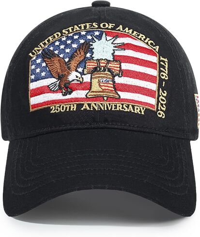 HH HOFNEN USA 250th Anniversary Baseball Cap (1776-2026) Patriotic Embroidered American Hat for Men Women in Saudi Arabia