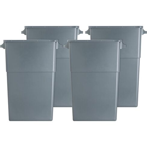 Genuine Joe 23-Gallon Slim Waste Container, 30" x 20" x 11", Gray, 4 Piece in Saudi Arabia