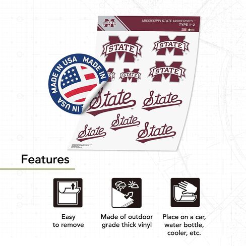 Desert Cactus Mississippi State University, Bulldogs MSU Sticker Vinyl Decals Laptop Water Bottle Car Scrapbook T1 (Type 1-2) in Saudi Arabia