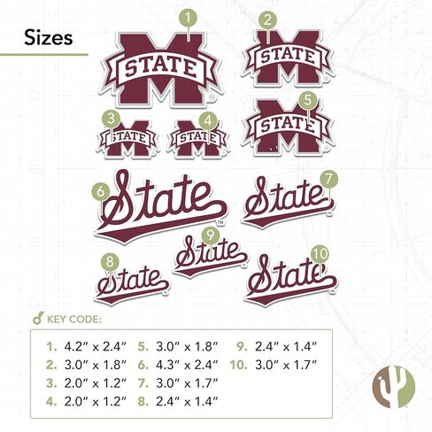 Desert Cactus Mississippi State University, Bulldogs MSU Sticker Vinyl Decals Laptop Water Bottle Car Scrapbook T1 (Type 1-2) in Saudi Arabia