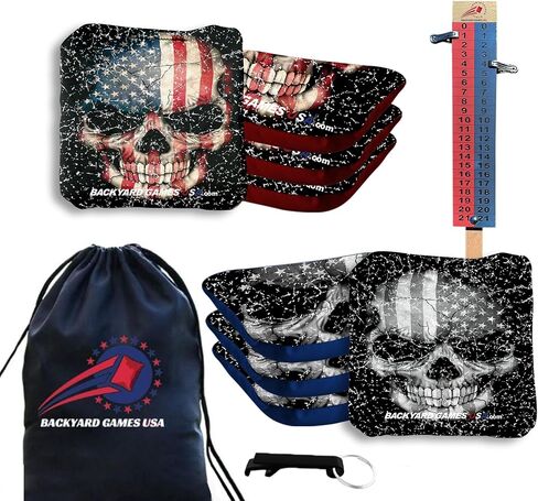 CornholeGamesUSA Pro Cornhole Bags Set of 8 Regulation - Professional Cornhole Bags for Tournament Play, Slick n Stick Bean Bags for Cornhole, Corn Hole Bags Regulation Set of 8- Made in USA in Saudi Arabia