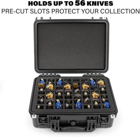 CASEMATIX 56 Folding Knife Case - Waterproof Pocket Knife Holder and Knife Box Organizer Fits 56 Folding Knives, Swiss Army Knives & More Up To 5.5" Folded in Lockable Knife Storage Case in Saudi Arabia