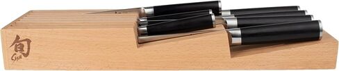 Shun Drawer Knife Tray, 7 Slot Wooden Knife Holder, Genuine Beechwood, Kitchen Storage for Professional and Home Chefs in Saudi Arabia